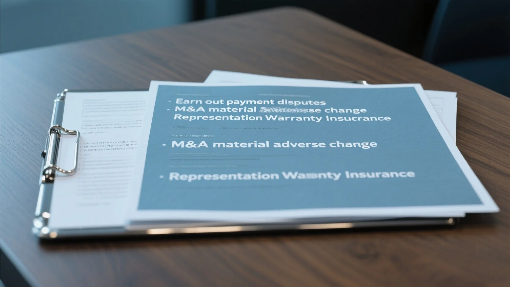 Navigating M&A Material Adverse Change, Earn – out Payment Disputes, and Representation Warranty Insurance: Insights, Cases, and Success Rates
